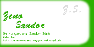 zeno sandor business card