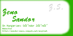 zeno sandor business card